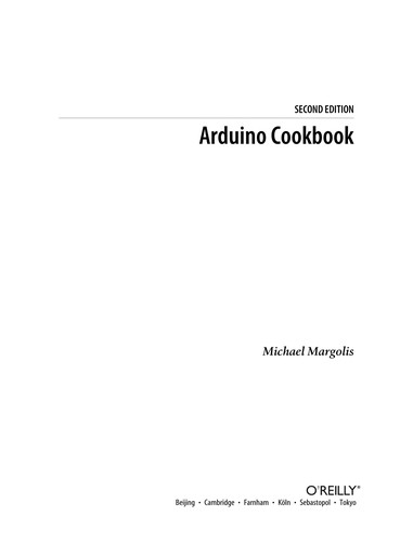 Couverture de Arduino Cookbook